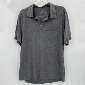 FREE FLY Mens Grey Polo Shirt Size XL Short Sleeve Cotton Bamboo Stretch